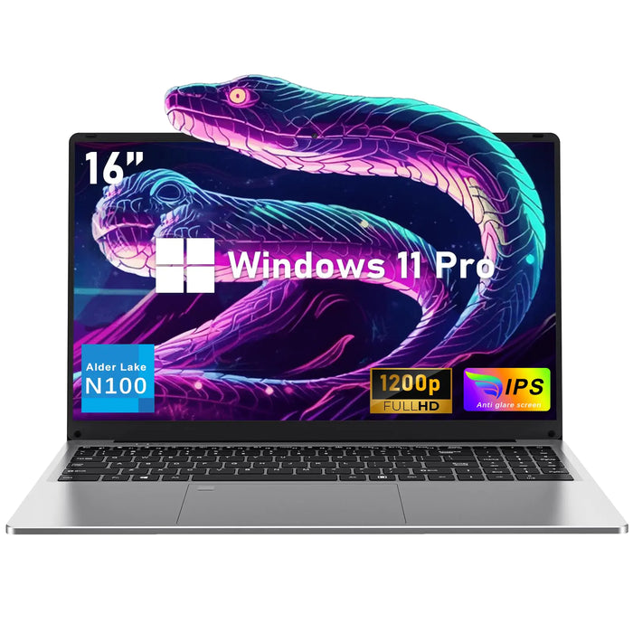 NIAKUN 16 Inch Laptop Computer | Gaming Laptop | 16GB RAM 512GB SSD | N100 Processor | FHD 1920 * 1200 | 180 Angle Open | Backlit Keyboard | Windows 11 Pro | Fingerprint Unlock | UHD Graphics 750 MHz - Gadgetmanic.com