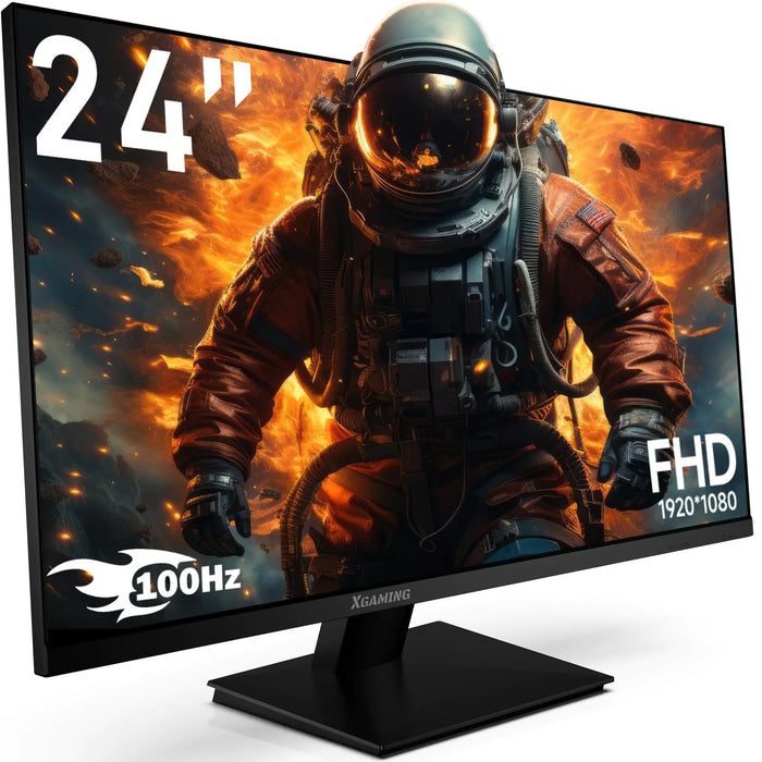 24 Inch Monitor FHD 1080P Ultra Wide 100Hz Frameless Computer Monitor 99% sRGB Low Blue Light Eye Care PC Monitor HDMI VGA Office Gamer Monitor with Speakers VESA Tilt Adjustable Black - Gadgetmanic.com