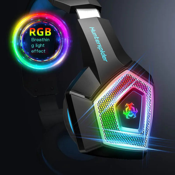 HUNTERSPIDER V1 RGB Wired Gaming Headset for PC/PS4 - Gadgetmanic.com