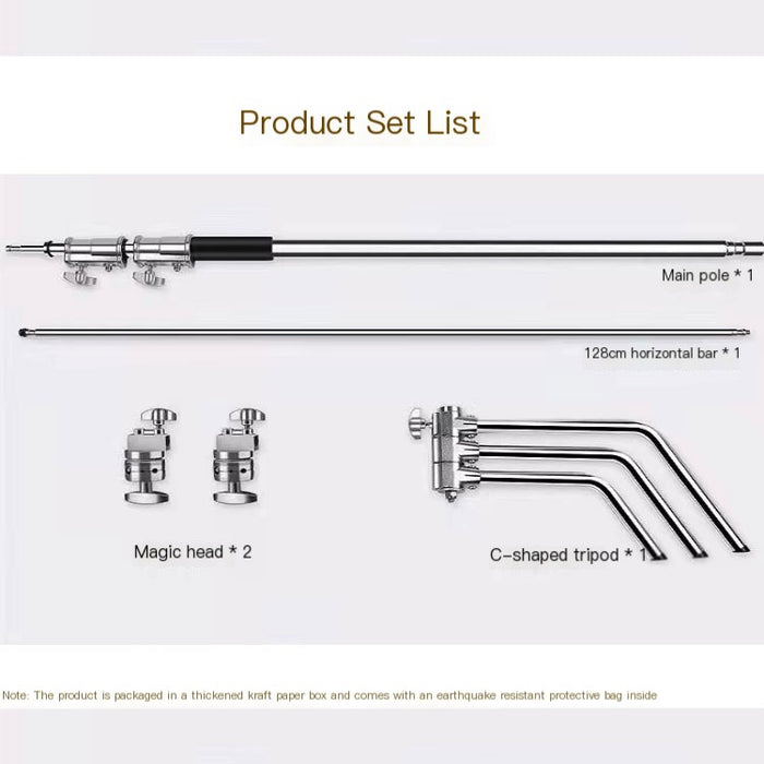 3.3m 40-Inch Stainless Steel C-Shape Lighting Stand