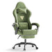 Ferghana Velvet Fabric Ergonomic Gaming Chair with Footrest and Massage High Back Reclining Computer Gamer Chair for Adult Racing Style PC Video Game Chair Suitable for Home Office (Green) - Gadgetmanic.com