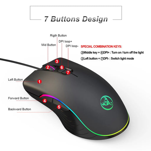 Glowing Wired Gaming Mouse - Gadgetmanic.com