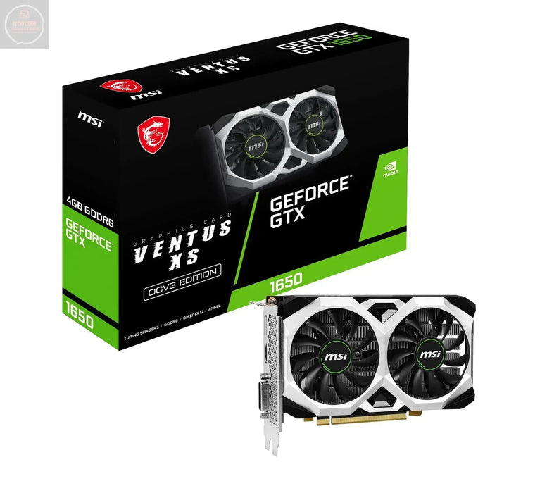 MSI Gaming GeForce GTX 1650 128-Bit HDMI/DP/DVI 4GB GDRR6 HDCP Support DirectX 12 VR Ready OC Graphics Card (GTX 1650 D6 Ventus XS OCV3) Black (Renewed) - Gadgetmanic.com
