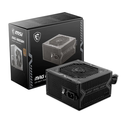 MSI MAG A650BN Gaming Power Supply - 80 Plus Bronze Certified 650W - Compact Size - ATX PSU (Renewed) (Renewed) - Gadgetmanic.com