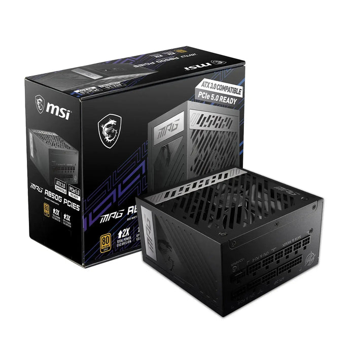 MSI MPG A850G PCIE 5 & ATX 3.0 Gaming Power Supply - Full Modular - 80 Plus Gold Certified 850W - 100% Japanese 105°C Capacitors - Compact Size - ATX PSU (Renewed) - Gadgetmanic.com