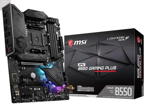 MSI MPG B550 Gaming Plus Computer Gaming Motherboard (AMD AM4 Ryzen 5000 & 3000 Series DDR4 PCIe 4.0 SATA 6Gb/s M.2 USB 3.2 Gen 2 HDMI/DP ATX) AMD PC Motherboards (Renewed) - Gadgetmanic.com